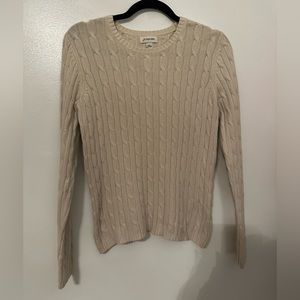 St John’s Bay Cream Colored Cable Knit Sweater Size Small
